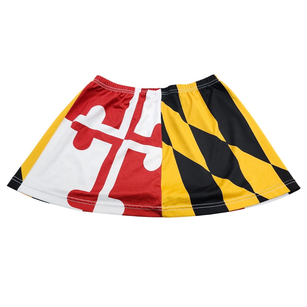Fit 2 Win Maryland Flag Athletic Skirt Women L Red Yellow Black White MD Pride